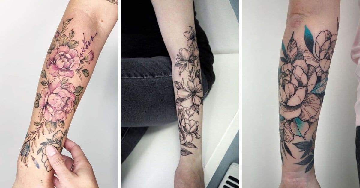 Tatuagens no braço floral