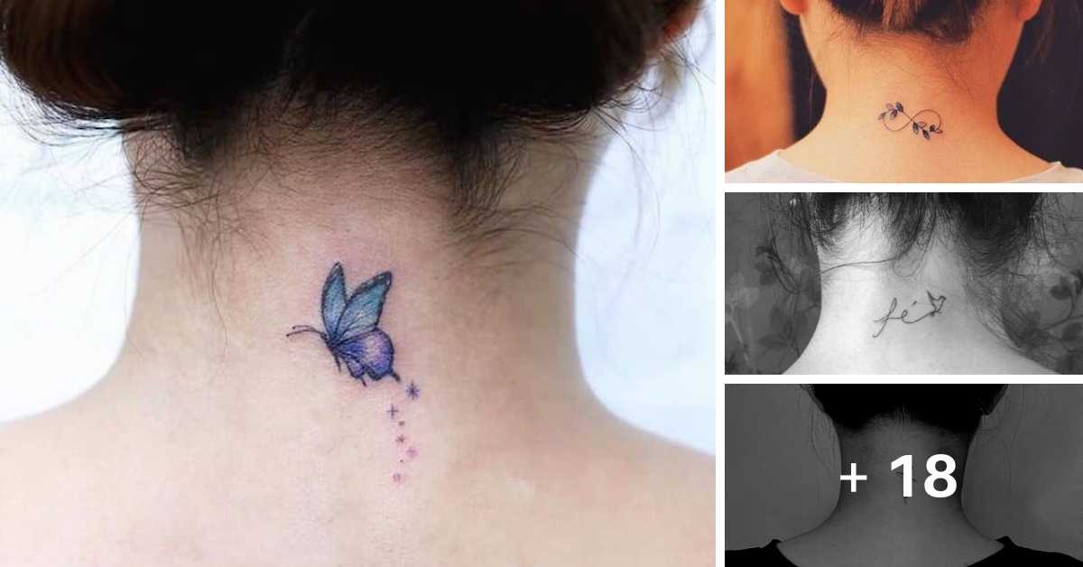 tatuagens minimalistas na nuca