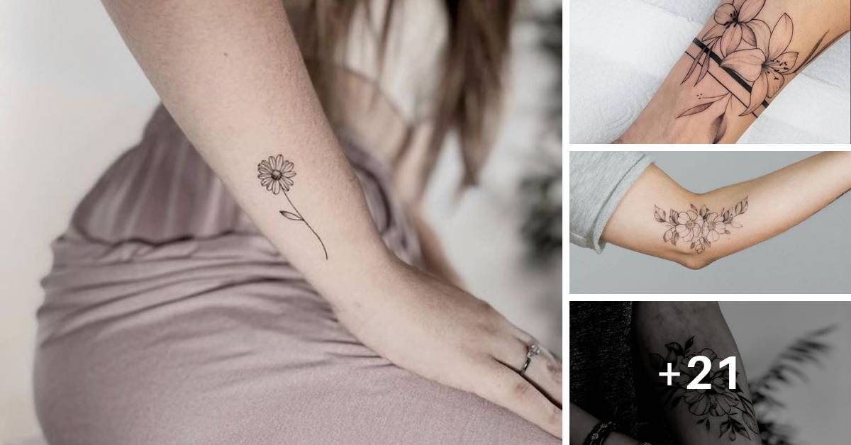 tatuagens florais no braço