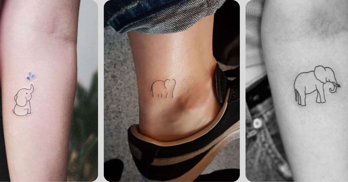 Tatuagens minimalistas elefantes