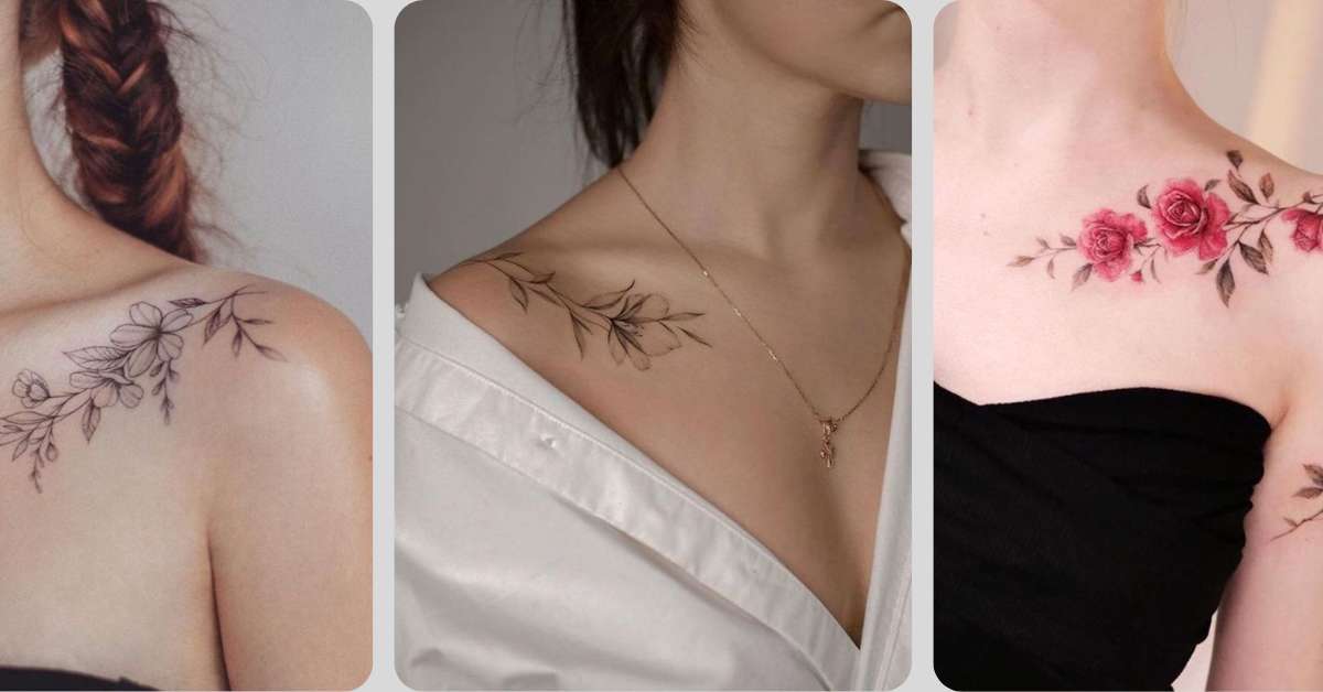 Tatuagens Florais Delicadas no Ombro
