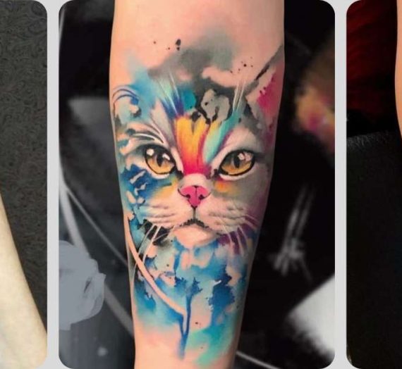 As 21 mais Belas Tatuagens de gatos em aquarela