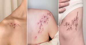tatuagem feminina de cerejeira