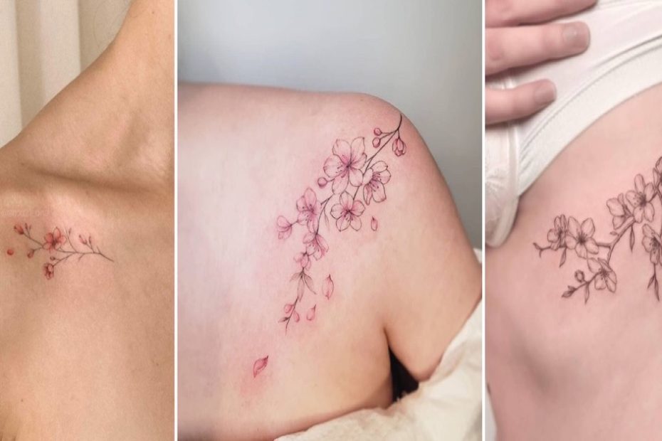 tatuagem feminina de cerejeira