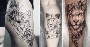 tatuagens femininas de leoa