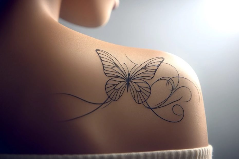 tatuagens minimalistas de borboletas