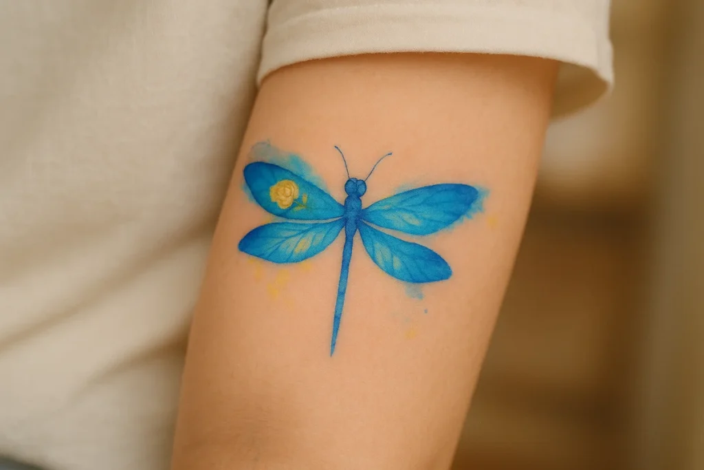 Esbou00e7os de tatuagens em aquarela com flores e aves.