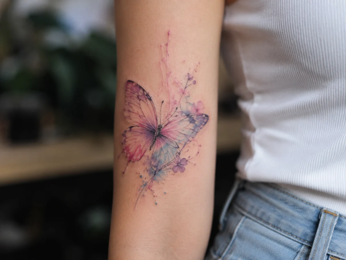 Tatuagens Delicadas de Borboletas Coloridas: Modelos Femininos - imagem 6