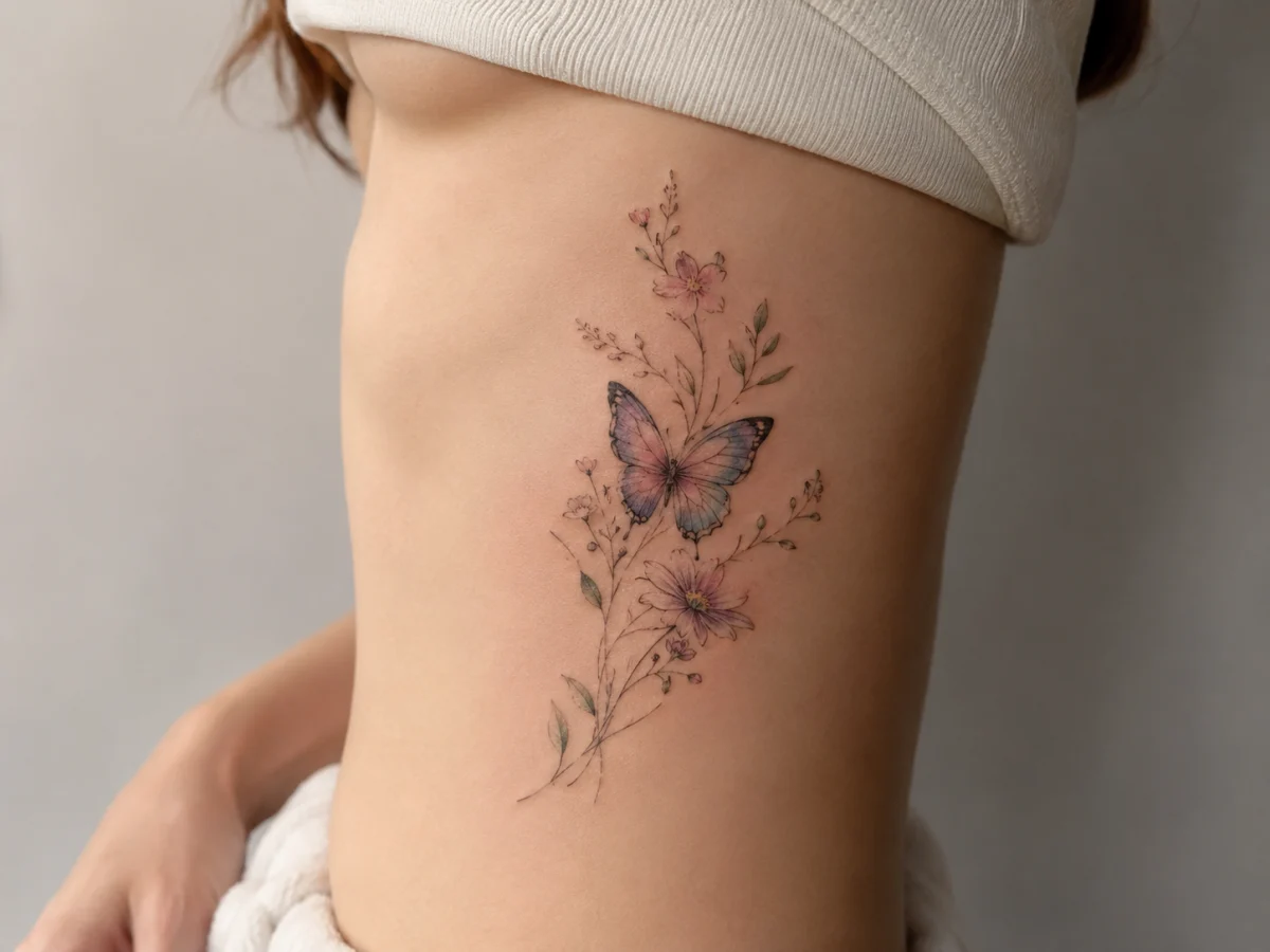 Tatuagens Delicadas de Borboletas Coloridas: Modelos Femininos - imagem 8