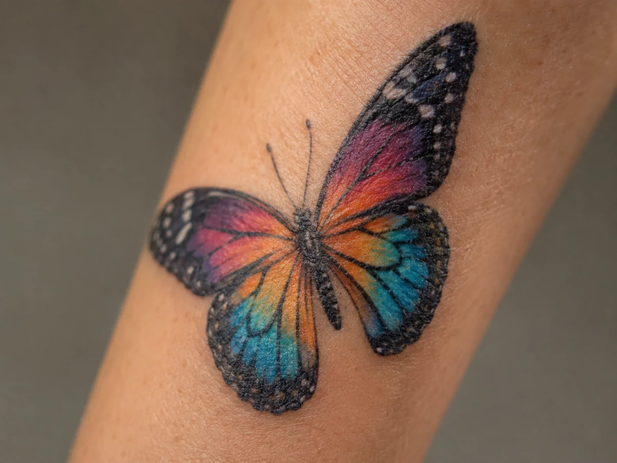 Tatuagens Femininas de Borboletas Coloridas: Ideias e Significados - imagem 1