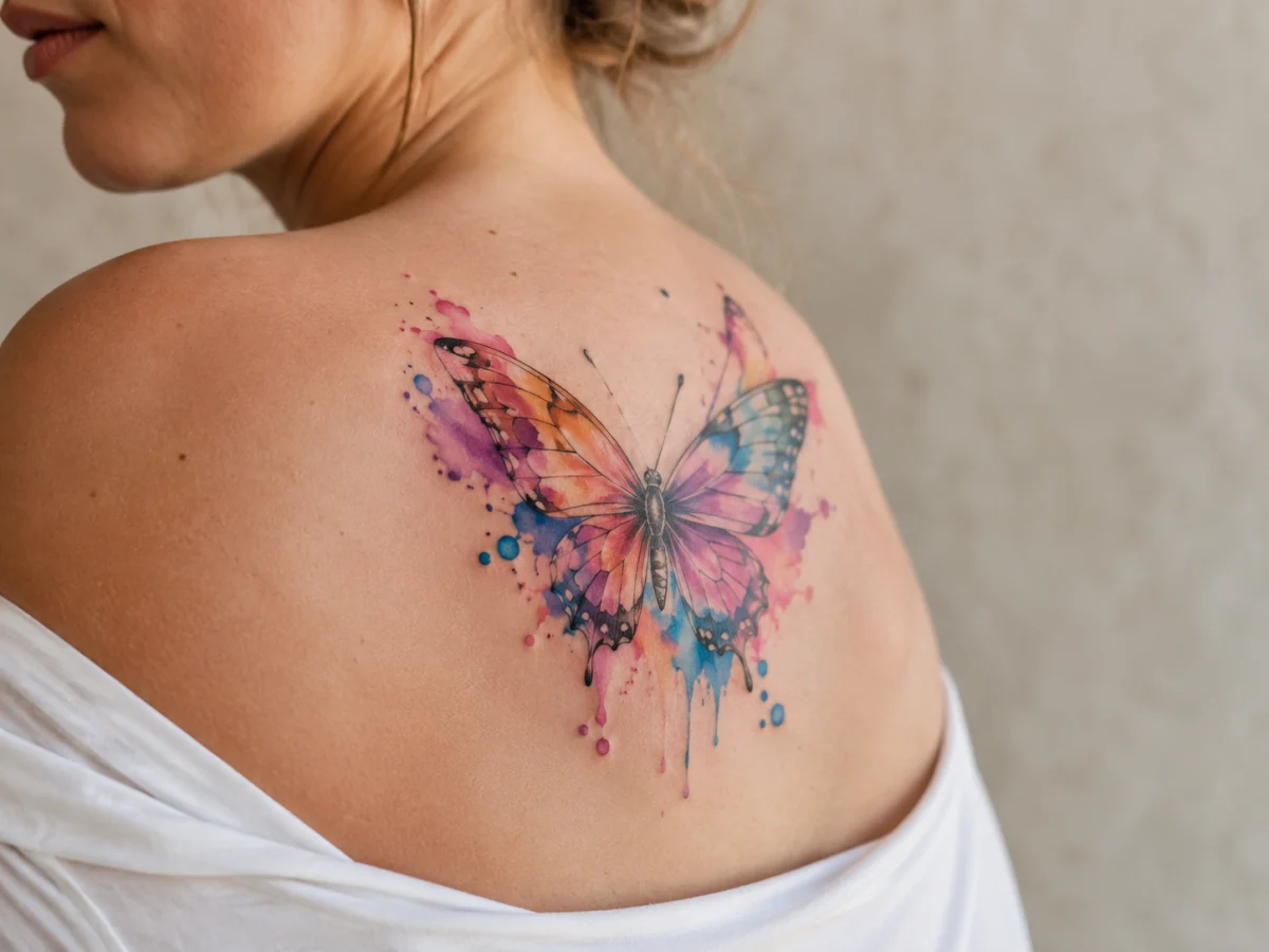 Tatuagens Femininas de Borboletas Coloridas: Ideias e Significados - imagem 10