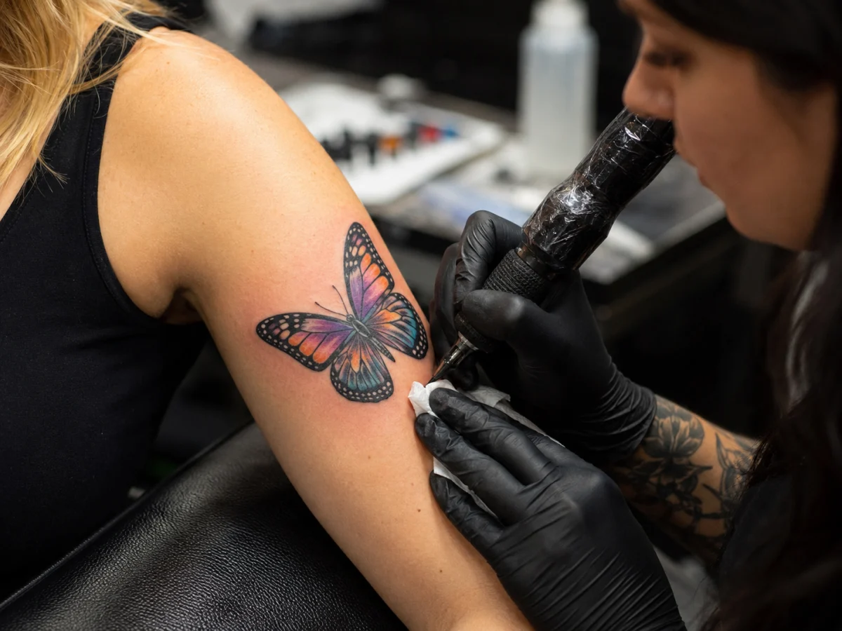 Tatuagens Femininas de Borboletas Coloridas: Ideias e Significados - imagem 5