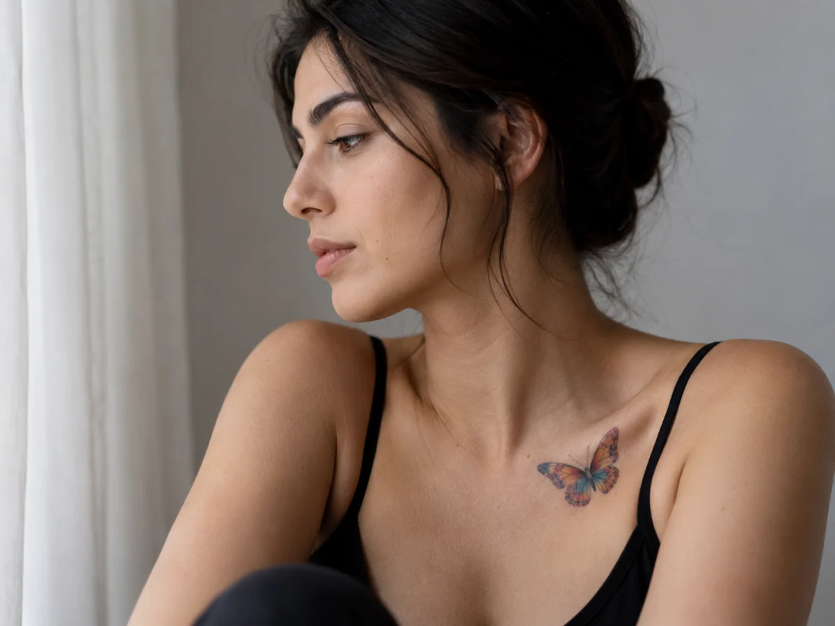 Tatuagens Femininas de Borboletas Coloridas: Ideias e Significados - imagem 8