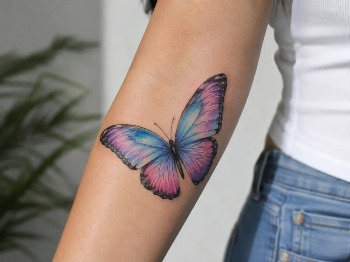 Tatuagens Femininas de Borboletas Coloridas: Ideias e Significados - imagem 9