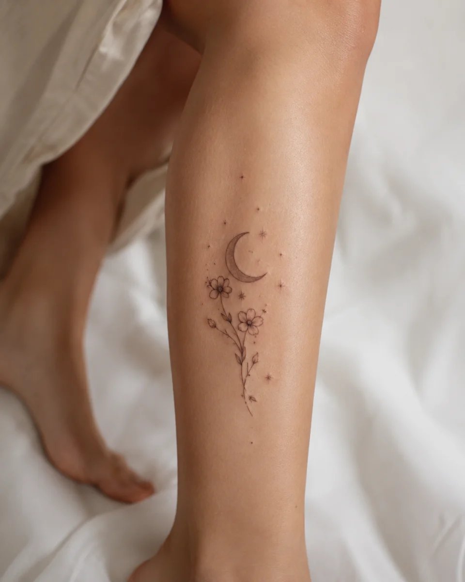 Tatuagens femininas na panturrilha: ideias e significados - imagem 5