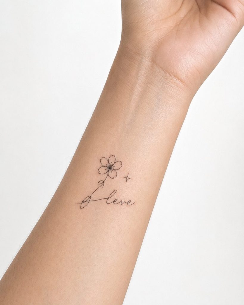 Tatuagem de estrela discreta no pulso