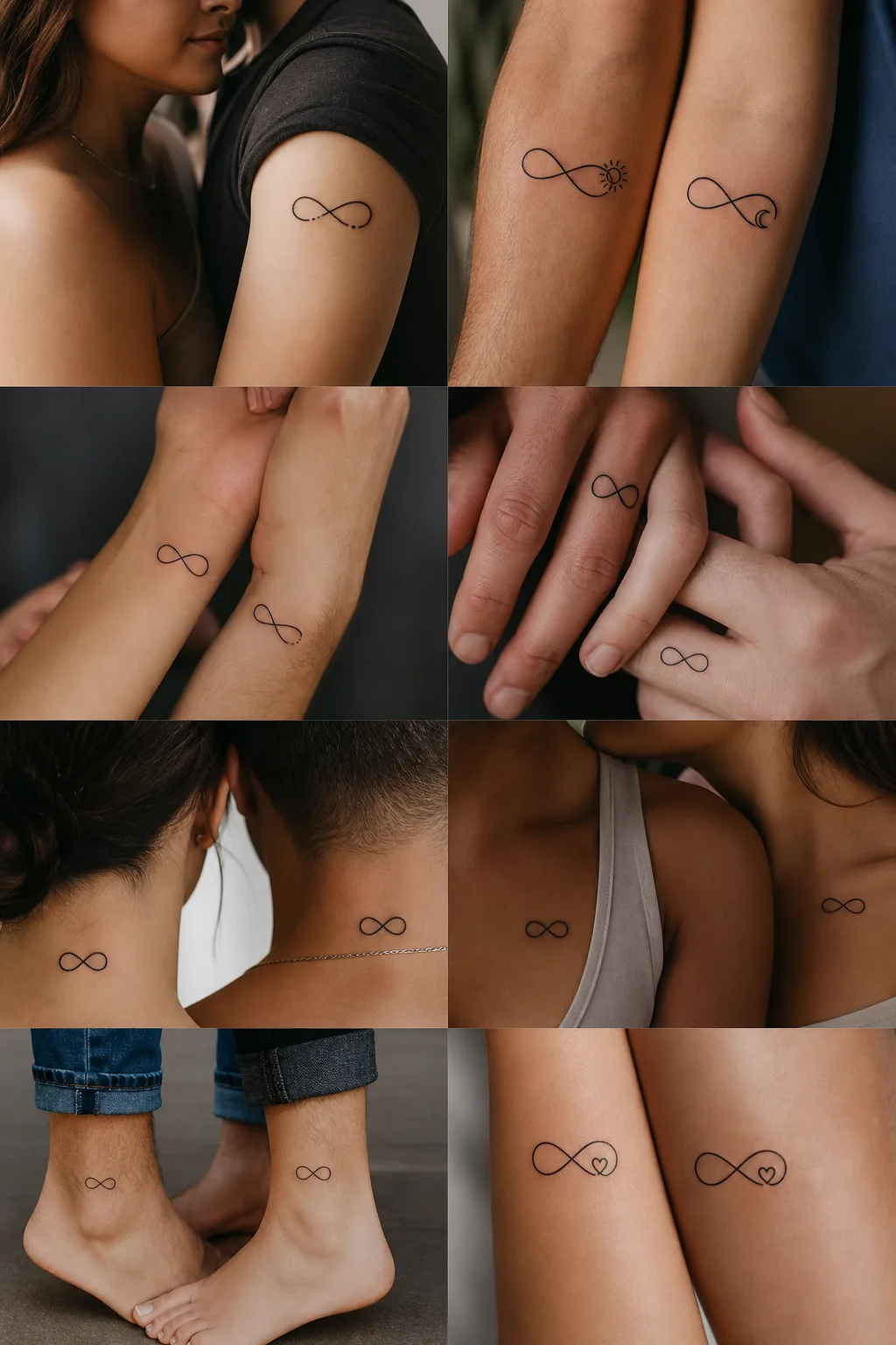 Símbolos do infinito tatuados em duas mãos