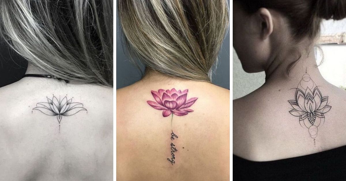 Tatuagens de Flor de Lotus nas costas