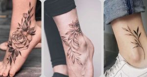 tatuagens florais femininas no tornozelo