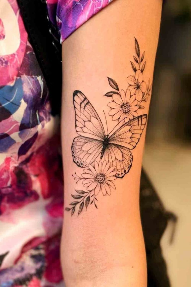 Inspirações Para Tatuagens De Borboletas Com Flores Estilos E