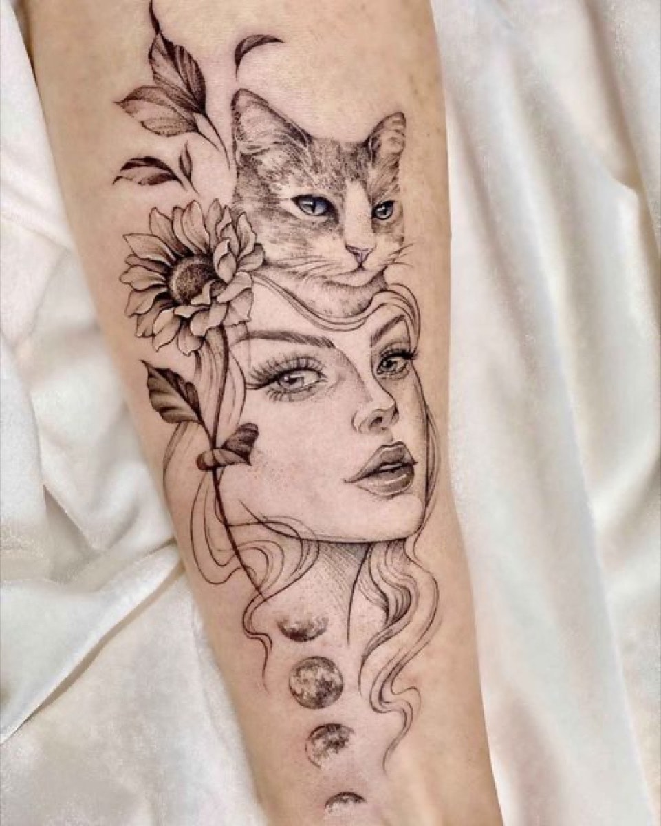 Vai ficar surpresa com essas Tatuagens Femininas com Rosto de Mulher