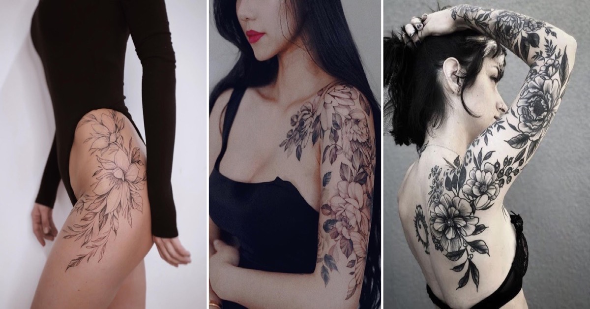 tatuagens florais femininas