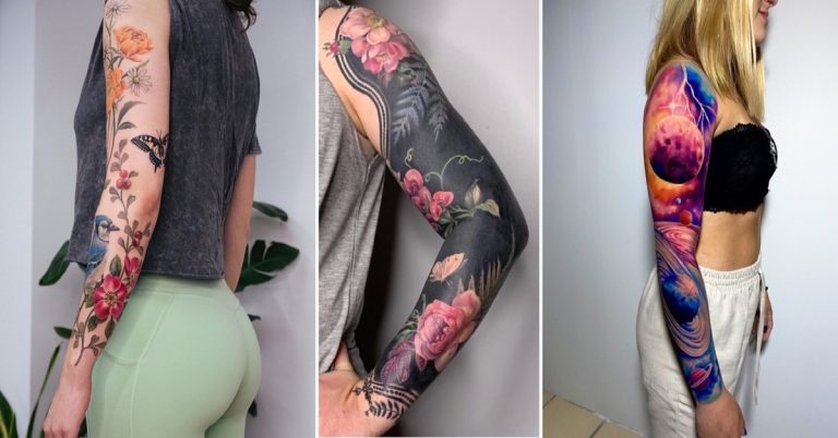 Inspirações e Dicas para Tatuagens de Braço Feminino Totalmente Cobertos e Coloridos