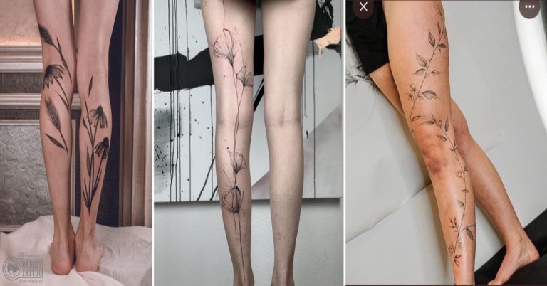 19 Tatuagens Femininas nas Pernas: Combinando Delicadeza, Sensualidade e Elementos da Natureza