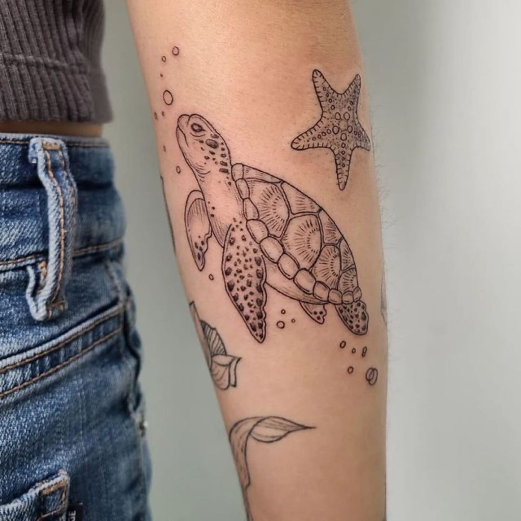 Tatuaggio temporaneo di tartaruga marina - Etsy Italia