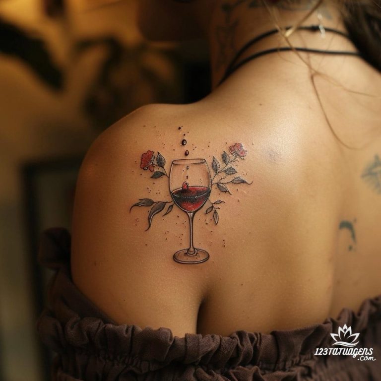 26 Tatuagens de Taça de Vinho: Brindando a Pele com Elegância e Paixão