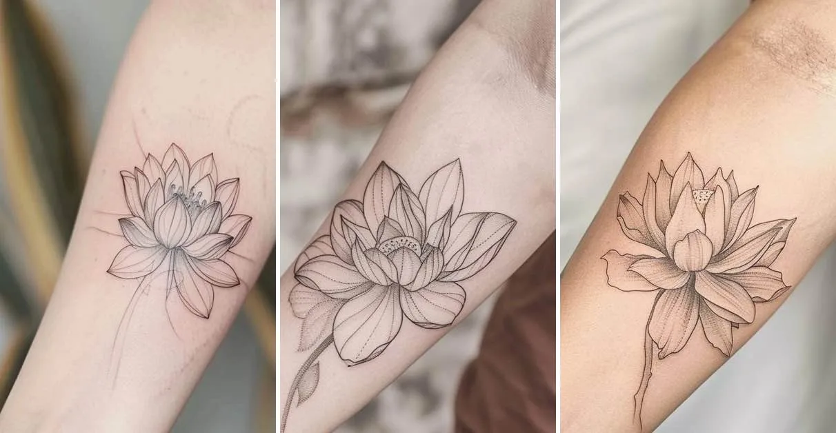 Tatuagens de Flor de Lótus no Braço