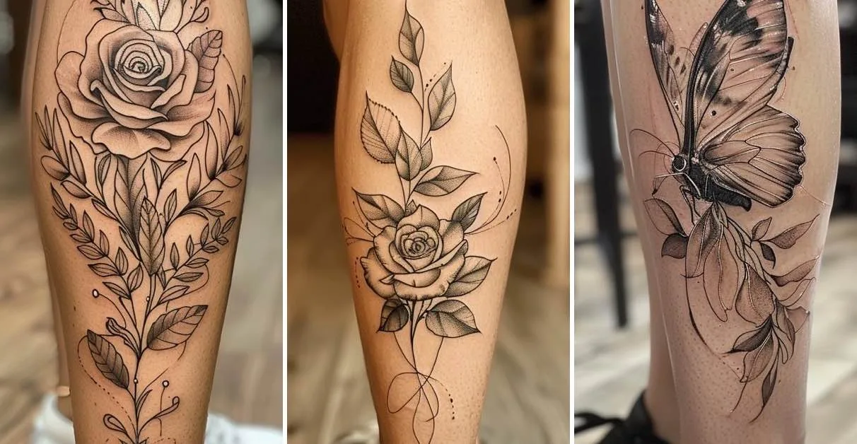 tatuagens delicadas na panturrilha