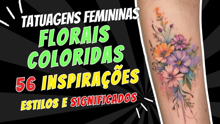 Tatuagens Florais Coloridas e Delicadas: Uma Tendência Atemporal para Mulheres