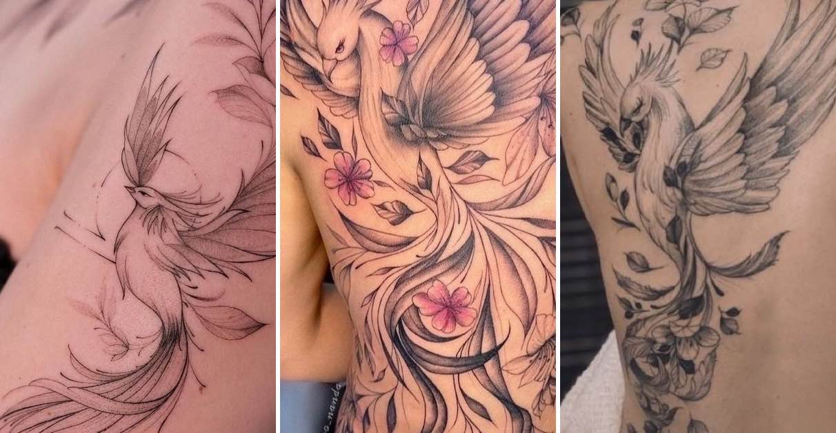 Tatuagens de Fênix nas Costas