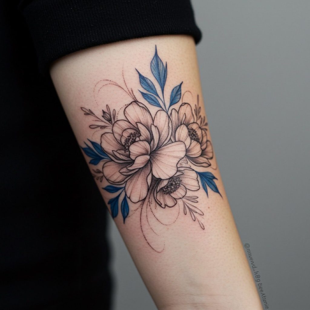 tatuagens florais estilo bracelete