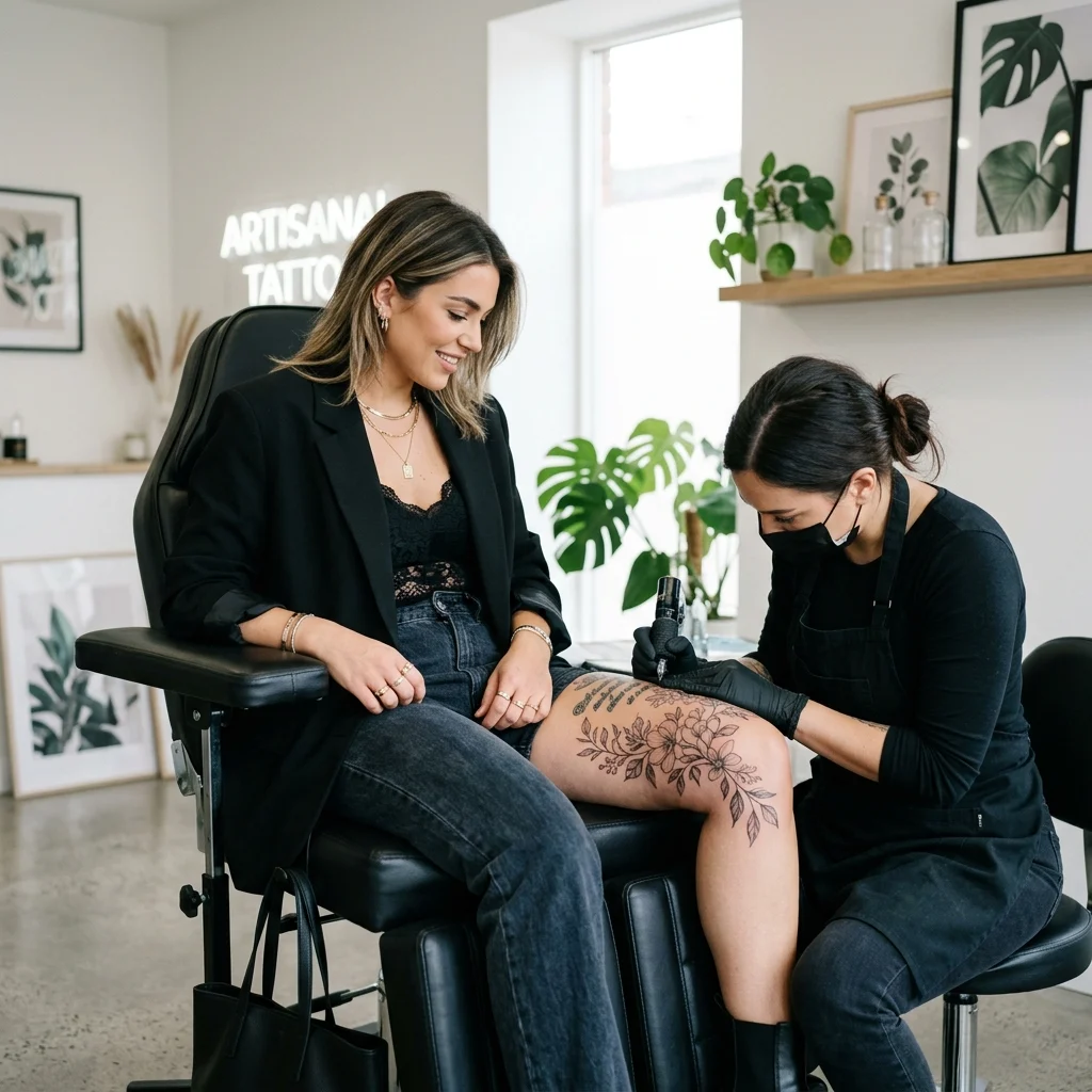 Cobertura de tatuagem na perna: dicas de especialistas para um resultado impec&aacute;vel e feminino - Ilustra&ccedil;&atilde;o 2