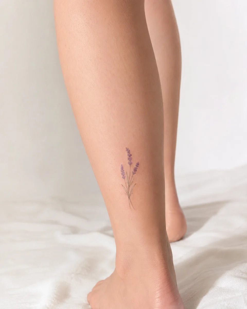 Tatuagem delicada na panturrilha feminina: inspirações elegantes - imagem 10