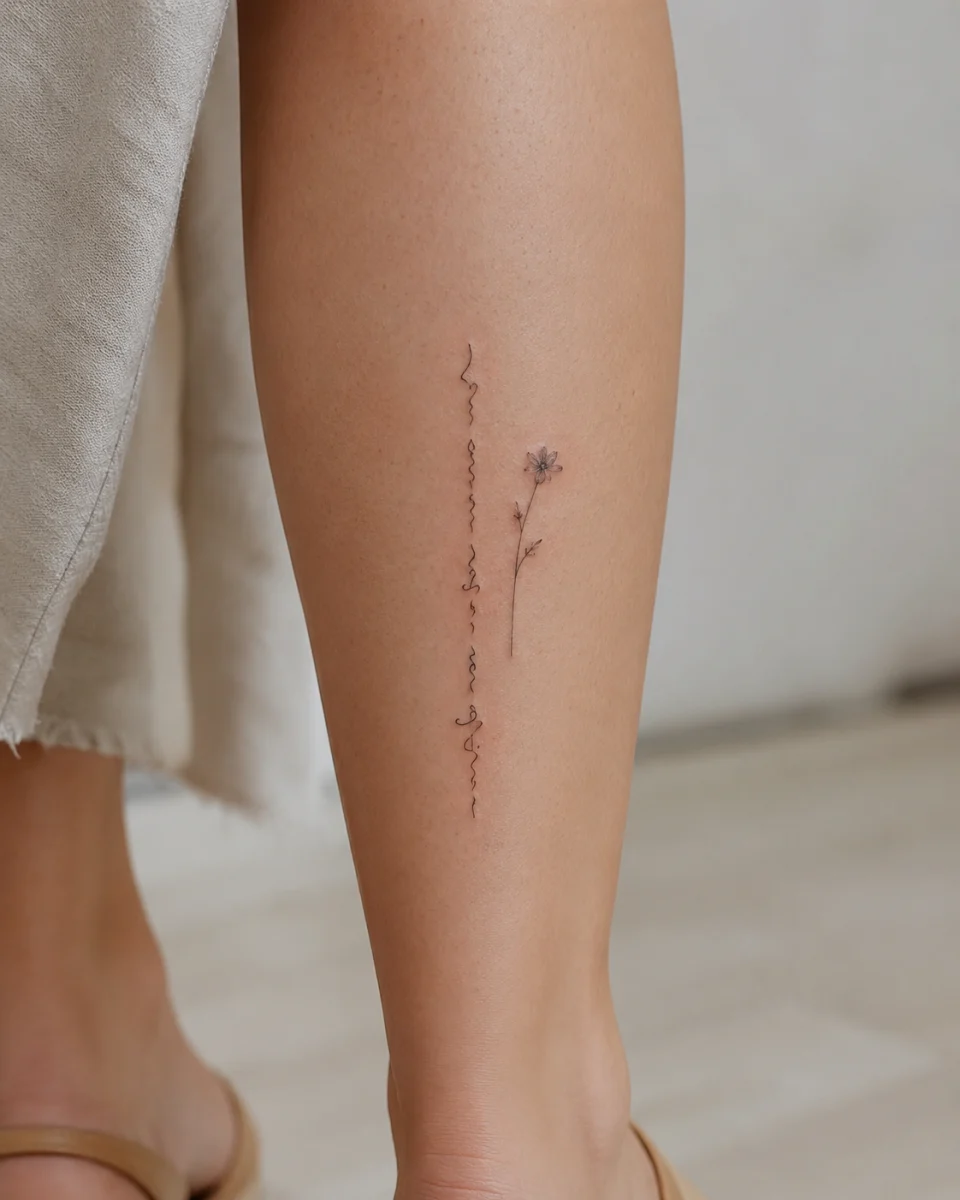 Tatuagem delicada na panturrilha feminina: inspirações elegantes - imagem 6