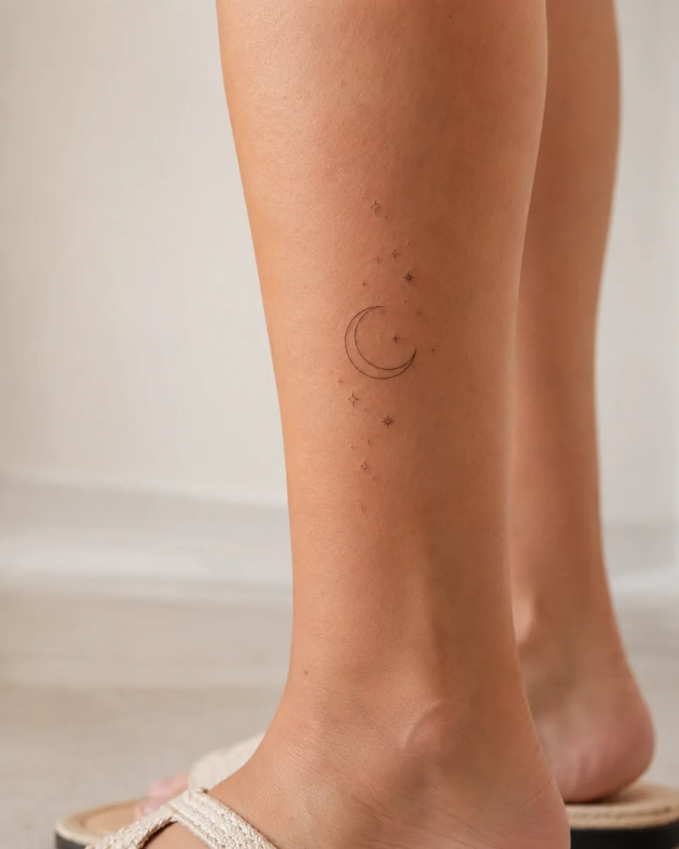 Tatuagem delicada na panturrilha feminina: inspirações elegantes - imagem 7