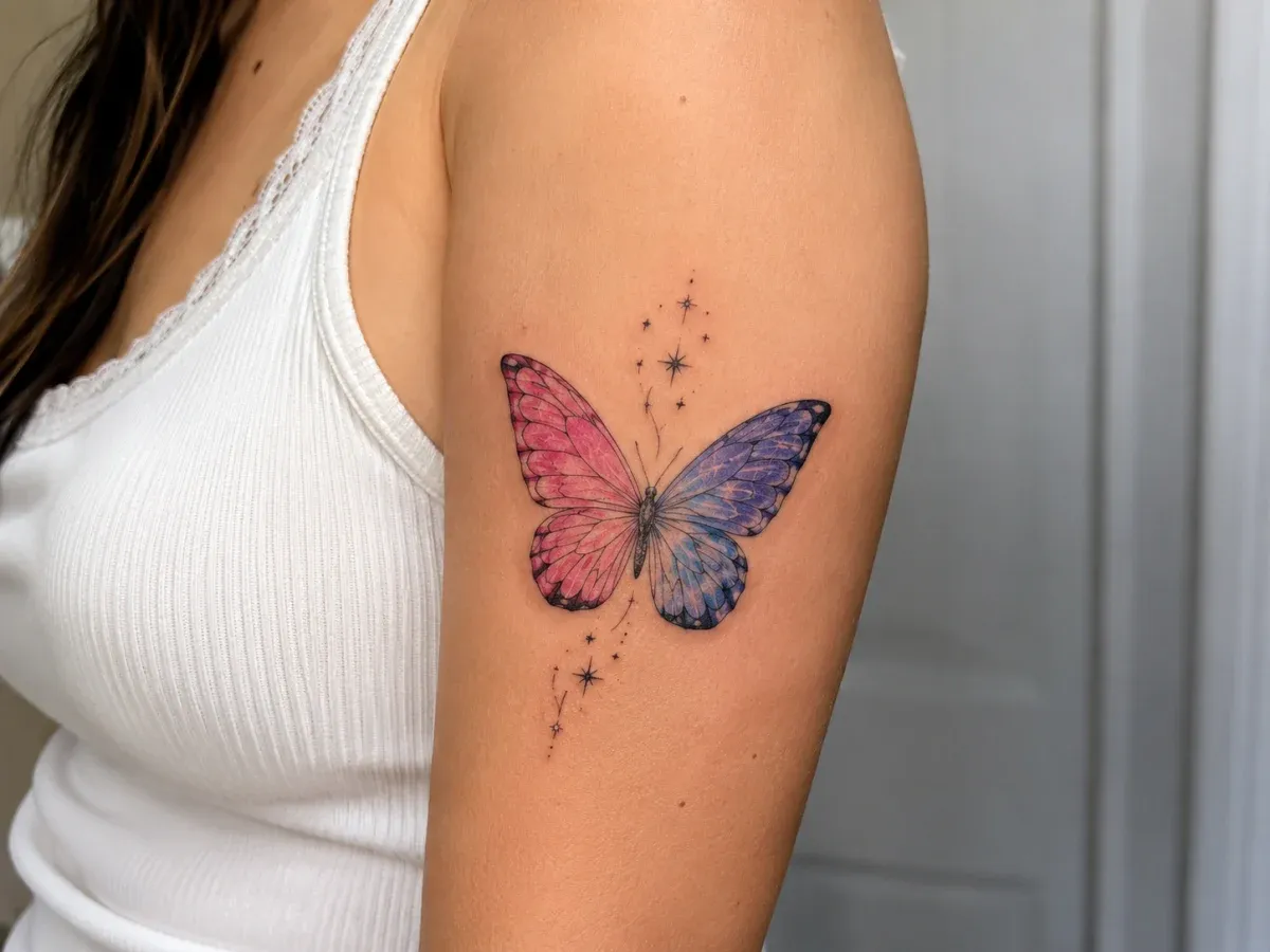 Tatuagens Delicadas de Borboletas Coloridas: Modelos Femininos
