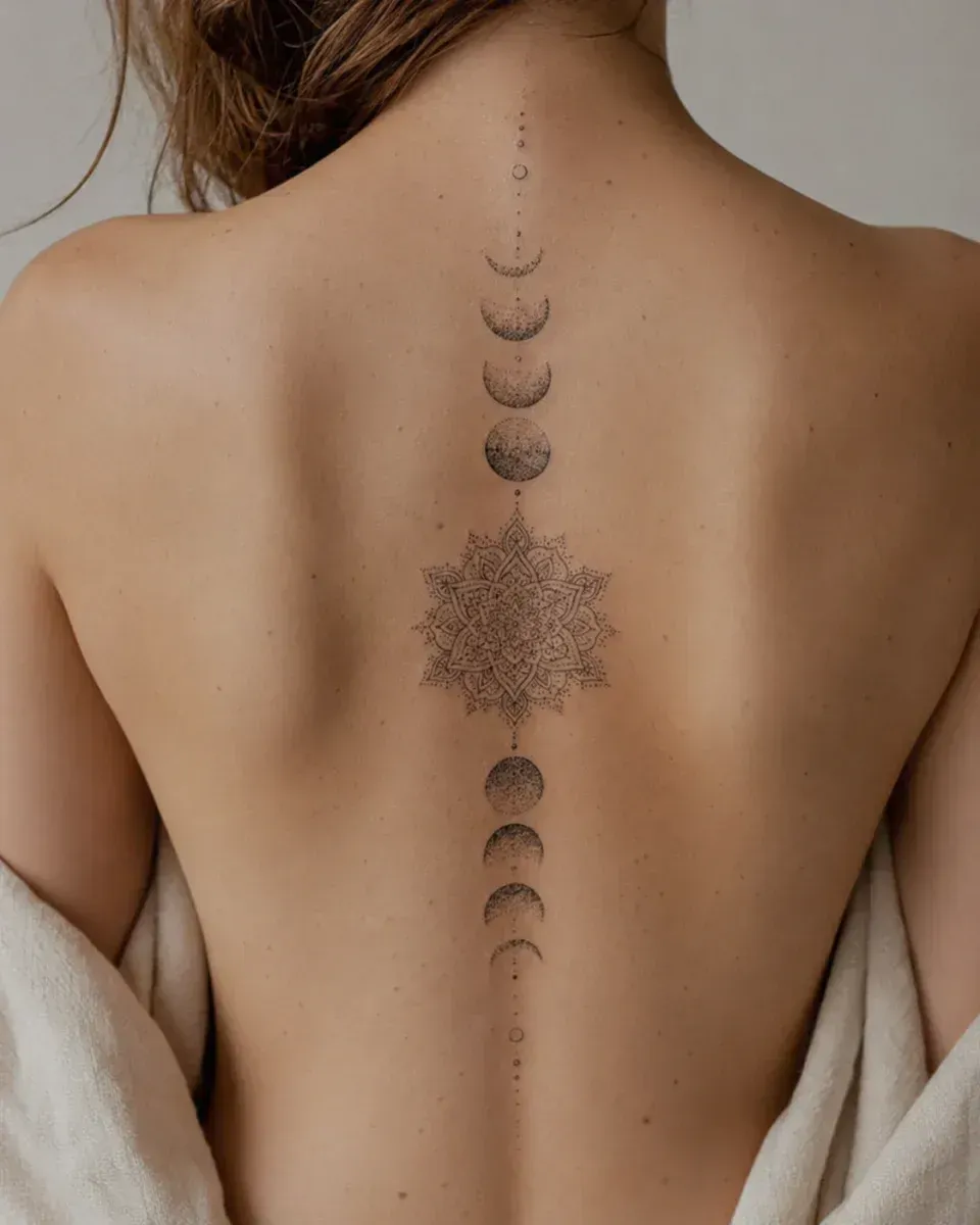 Tatuagens Femininas Místicas no Braço, Costela e Coluna: Onde Fazer e Como Escolher