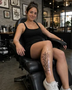 Tatuagens femininas na panturrilha: ideias e significados