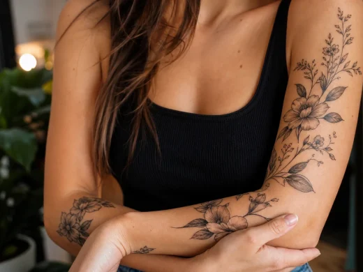 Tatuagem floral no braço: como escolher o tamanho e os detalhes