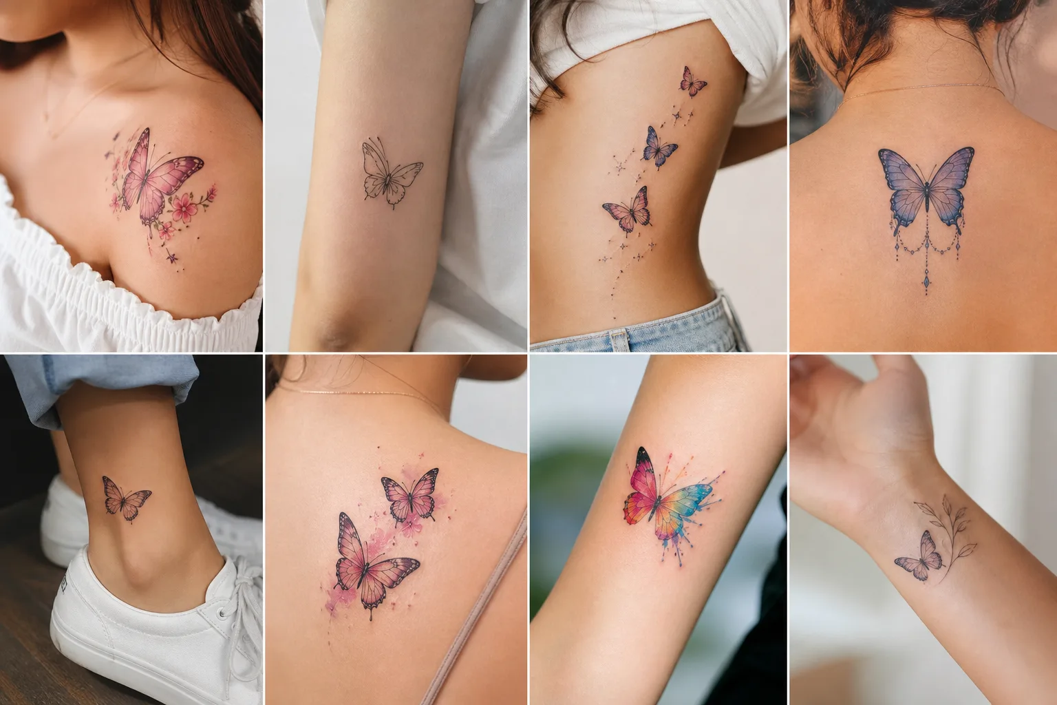 Tatuagens de borboletas femininas: 8 ideias delicadas e coloridas
