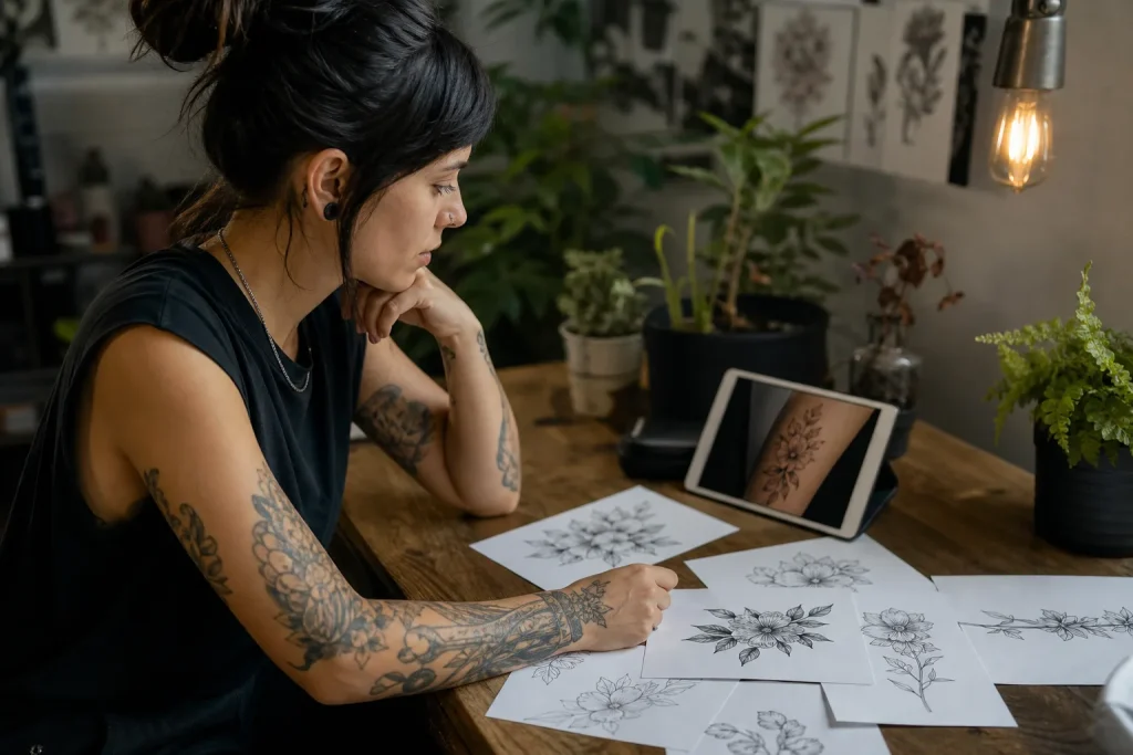 O que considerar antes de escolher uma tatuagem floral