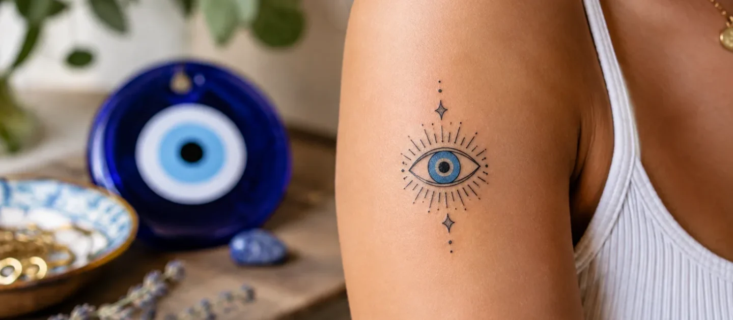 Tatuagem de olho grego: significado e melhores lugares do corpo