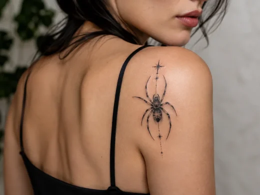 Tatuagem de aranha feminina: ideias, estilos e significados