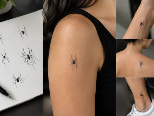 Tatuagem de aranha minimalista: ideias, significado e escolhas